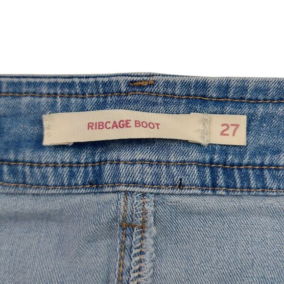 Levi's Jeans Womens 27 Blue Ribcage Boot Light Wash Stretch Ride Comfort Denim - Picture 5 of 11